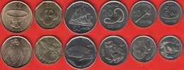 Fiji Set Of 6 Coins: 5 Cents - 2 Dollars 2012-2014 UNC - Fidji