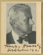 Franz Von Hoesslin (1885-1946) - German Conductor - Signed Photo - Stockholm 1941 - Sänger Und Musiker