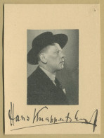 Hans Knappertsbusch (1888-1965) - German Conductor - Signed Photo - Stockholm 40s - COA - Chanteurs & Musiciens