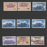 Tonga 1966 Tupou College Overprint / Surcharge Part Set Of 9 To 1/- Airmail FU - Tonga (...-1970)