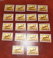 République Du Congo - 409A - 18 Exemplaires - Surcharge Noire - Animaux - 1960 - MNH - Unused Stamps