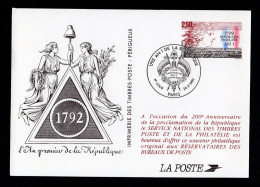 1992 - YT 2770 - 1792 - An 1 De La République - 2.50 Francs - Oblitération Paris - Documents De La Poste