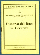 °°° Militari - N. 3188 I Problemi Dell'ora - 16 Pag. Discorso Del Duce Ai Gerarchi °°° - Guerre 1939-45