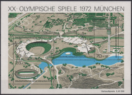 1972 Deutschland>BRD, ** Mi:DE BL7, Sn:DE B489, Yt:DE BF6, Olympische Sommerspiele 1972 - München - 1959-1980