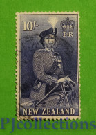 S758- NEW ZEALAND 1953/57 QUEEN ELIZABETH II 10sh USATO - USED - Used Stamps