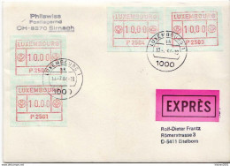 Postal History: Luxembourg Express Cover With Automat Stamps - Machines à Affranchir (EMA)