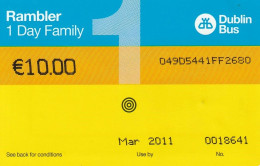 Ticket Billet Billet -- Rambler 1 Day Family - Dublin Bus - Europe