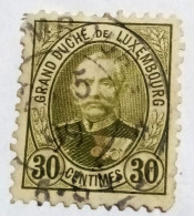 Luxembourg 1891, Grand Douche Adolf Stamps (Michel 61), Undetermined Pin Cancel On The Back, VF - 1891 Adolphe Voorzijde