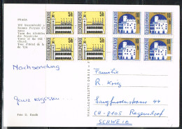 ARCH-L92 - TCHECOSLOVAQUIE 2 Blocs De 4 Sur Carte Postale - Lettres & Documents