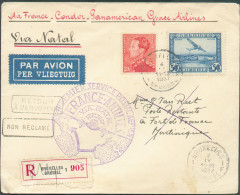 N°435 POORTMAN 20Frs. + PA 1 Obl. Sc BRUXELLES 1 Sur Lettre Recommandée Et Par Avion (Etiq.) Du 4-XI-1937 Vers La Martin - Brieven En Documenten