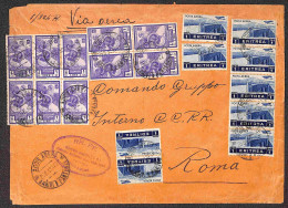 Colonie - Etiopia - Gemelli - Dieci 1 Lira (15 Aerea - AOI) + Nove 1 Lira (21 Aerea - Eritrea) - Aerogramma Da Addis Abe - Autres & Non Classés