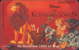 GERMANY S45/94 W.Disney - König Der Löwen 1 - S-Series : Guichets Publicité De Tiers