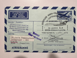 1973 Aerogramme 10 Jahre Wien Frankfurt B727 - Covers & Documents