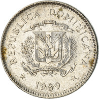 Monnaie, Dominican Republic, 10 Centavos, 1989, TTB, Nickel Clad Steel, KM:70 - Dominicaine