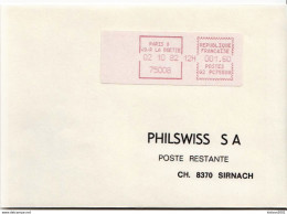 Postal History Cover: France With Automatic Stamp, Cover From 02.10.1982 Sent To Switzerland - 1981-84 LS & LSA Prototypen