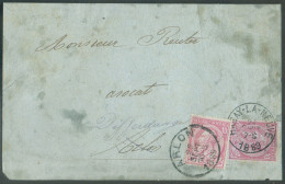 Lettre Réexpédiée Vers L'Etranger - N°46 - 10 Centimes Carmin, Obl. Sc HABAY-la-NEUVE Sur Lettre (verso Partiel) Du 24 S - 1884-1891 Leopold II