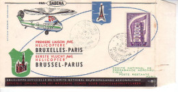 SABENA - Première Liaison Par Hélicoptère Bruxelles Paris 1957 - 1951-1960