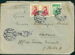 STORIA POSTALE DA SPLIT JUGOSLAVIA A ANCONA 1947 CON LETTERE ALL'INTERNO - Covers & Documents