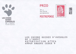 Entier Enveloppe  PAP Réponse Marianne L'Engagée- Chiens Guides D'aveugles--NEUF  .n° 231824........à Saisir - PAP: Antwort/Marianne L'Engagée