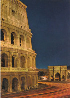 CARTOLINA  ROMA,LAZIO-DI NOTTE-ARCO DI COSTANTINO E COLOSSEO-STORIA,CULTURA,IMPERO ROMANO,BELLA ITALIA,NON VIAGGIATA - Colosseum