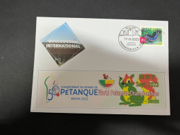 29-11-2023 (3 V 43) Championnat Du Monde De Pétanque - Bénin 2023 - 8 To 17 Sept 2023 (butterfly Stamp) - Petanque