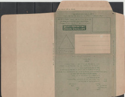 INDIAN MILITARY UNUSED FORCES LETTER/ GREEN ENVELOPE - Militaire Vrijstelling Van Portkosten