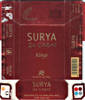 Nepal Surya Cigarettes Empty Hard Pack Case/Cover Used - Etuis à Cigarettes Vides