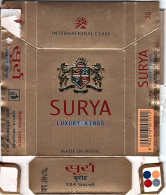 Nepal Surya Regular Cigarettes Empty Hard Pack Case/Cover Used - Etuis à Cigarettes Vides