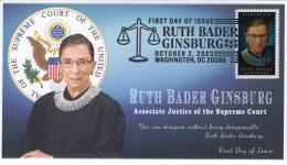USA 2023 Ruth Bader Ginsburg,Former Associate Justice Of The Supreme Court,Woman Judge,Law, Washington,FDC  (**) - Brieven En Documenten