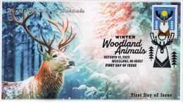 USA 2023 Christmas,Winter Woodland Animals,Deer,Snowflake,Winter Season,Tree, FDC(**) - Briefe U. Dokumente