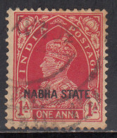 1a Used Nabha State KGVI Series 1938 SG80, British India - Nabha