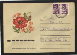 RUSSIA USSR Stationery USED ESTONIA  AMBL 1181 TARTU Flora Plants Flowers Poppy - Unclassified
