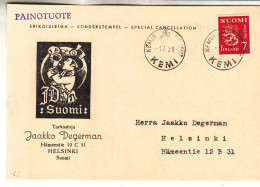 Finlande - Carte Postale De 1951 - Oblit Kemi - - Storia Postale