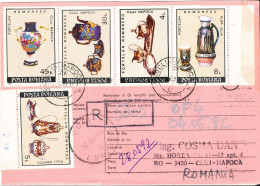 Romania Card Registered 11-5-1992 Topic Stamps Complete Set Of 5 - Cartas & Documentos