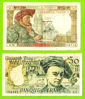 FRANCE / 2 VIEUX BILLETS DE 50 FRANCS / JACQUES COEUR Et QUENTIN DE LA TOUR/ ETAT MOYEN - 50 F 1940-1942 ''Jacques Coeur''