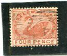 8AUSTRALIA/WESTERN AUSTRALIA - 1890  4d  CHESTNUT  PERF 14   FINE  USED   SG 98 - Gebruikt