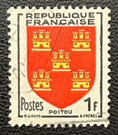 FRA0952UC - Armoiries De Provinces (VI) - Poitou - 1 F Used Stamp - 1953 - France YT 952 - 1941-66 Armoiries Et Blasons