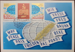 SD)1984 USSR, SOVIET DEFENSE OF PEACE, WORLD FESTIVAL OF STUDENTS AND PEACE, SOUVENIR SHEET WITH CANCELLATION - Used Stamps