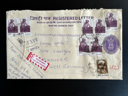 INDIA 1991 REGISTERED LETTER NEW DELHI TO LAATZEN GERMANY 18-01-1991 - Covers & Documents