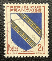 FRA0953U9 - Armoiries De Provinces (VI) - Champagne - 2 F Used Stamp - 1953 - France YT 953 - 1941-66 Armoiries Et Blasons