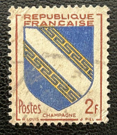 FRA0953UB - Armoiries De Provinces (VI) - Champagne - 2 F Used Stamp - 1953 - France YT 953 - 1941-66 Armoiries Et Blasons