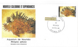 NOUVELLE -CALÉDONIE ET DÉPENDANCES  AQUARIUM DE NOUMÉA 19 Fev 1986 - Lettres & Documents