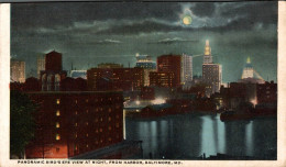 M4 - Panoramic Bird's Eye View At Night, From Harbor, Baltimore, MD. - Baltimore
