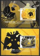 GREECE 2018 50 Years Basketball Cup Winners Set 3016 / 3017 In 2 MNH Sheets Hellas F 133 / 134 (8.000 Sets Issued) - Blocks & Sheetlets