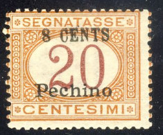 1918 - Segnatasse 8 Su 20 C. Arancio E Carminio Nuovo Gomma Integra E Leggera Traccia Di Linguella Mlh  (Sassone N°6) - Peking