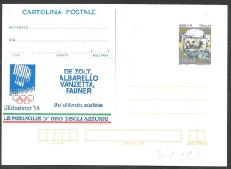Italia/Italy/Italie: Intero, Stationery, Entier, Sci Di Fondo Staffetta, Cross Country Skiin Relay, Relais Ski De Fond - Hiver 1994: Lillehammer