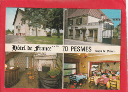 CARTE-PUB " HOTEL DE FRANCE - PESMES  "  PUB QUI SE PLIE EN DEUX   .  2 SCANNES - Pesmes