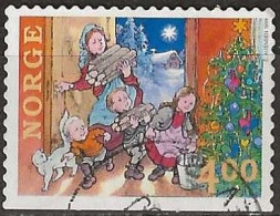 NORWAY 1999 Christmas - 4k Family Bringing In Logs FU - Used Stamps