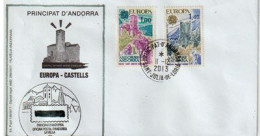 ANDORRA. EUROPA  CASTELLS (Chateaux Médievaux De Sant Vicens & Sant Joan De Caselles) Lettre - Brieven En Documenten