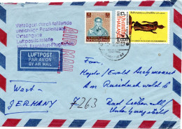 72769 - Thailand - 1984 - 8B Thai-Alphabet MiF A LpBf BANGKOK -> Westdeutschland, M Dt Stpl "Verzoegert Durch ... " - Code Postal